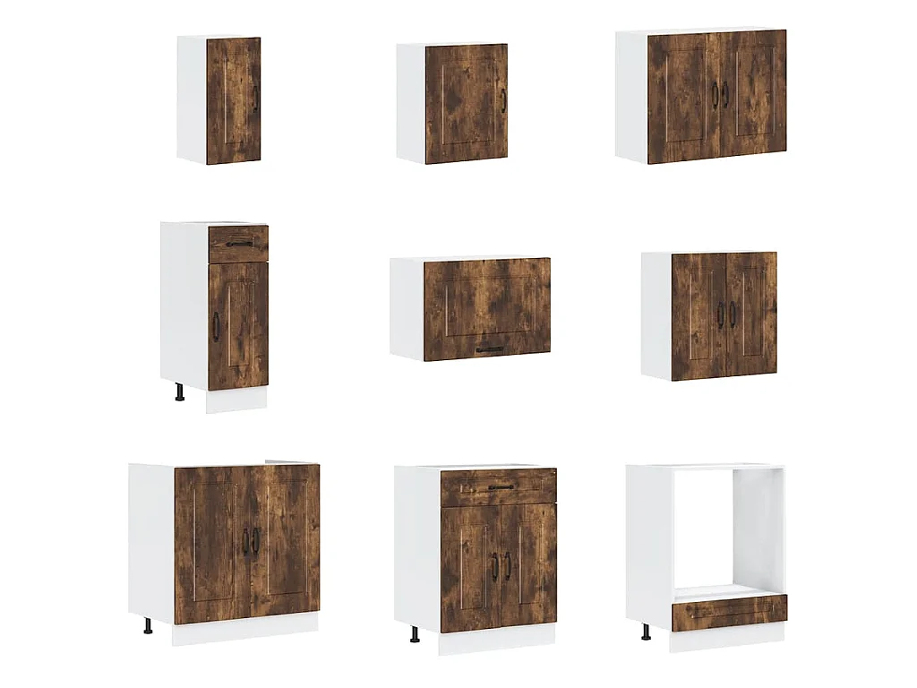 Ensemble d'armoires de cuisine 14 pcs Kalmar bois d'ingénierie