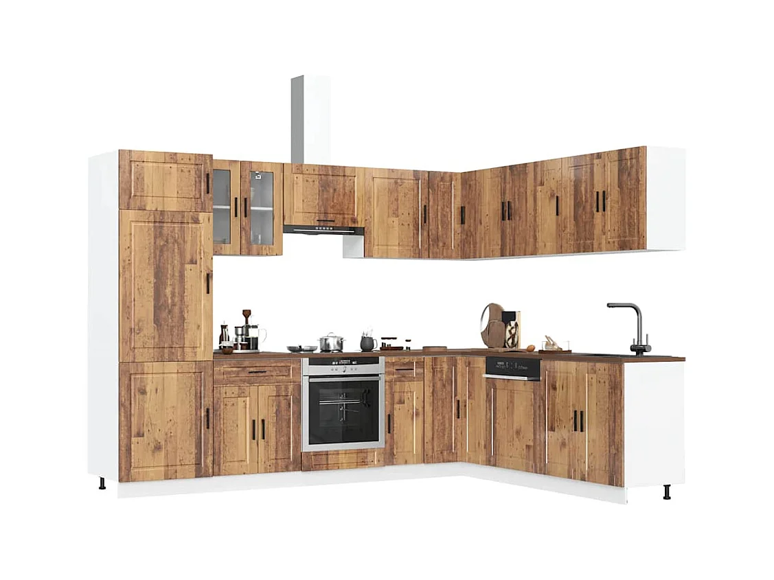Ensemble d'armoires de cuisine 14 pcs Porto bois d'ingénierie