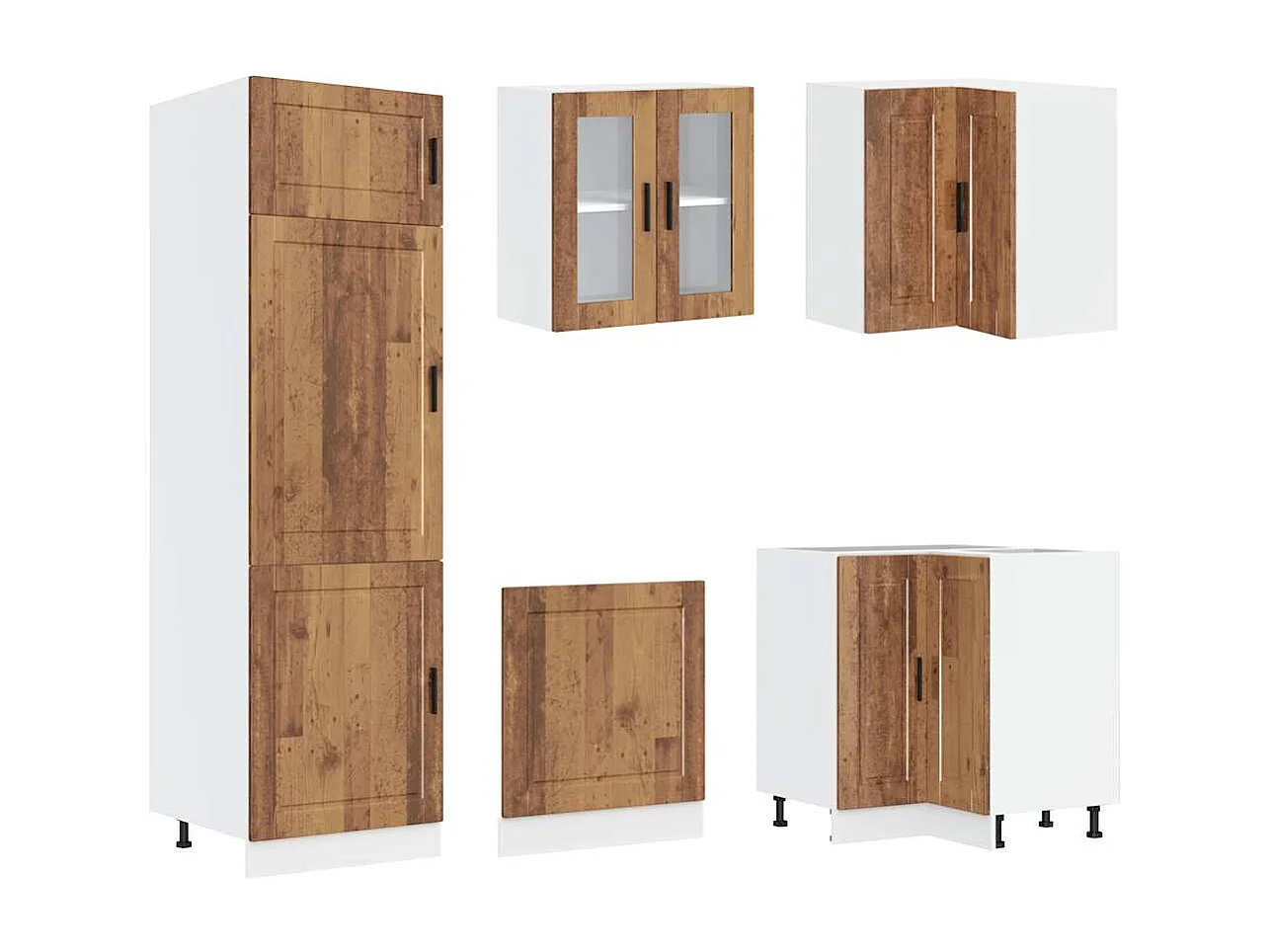 14 peças armário de cozinha conjunto Porto madeira velha