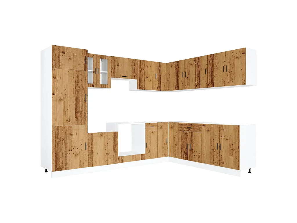 Ensemble d'armoires de cuisine 14 pcs Porto bois d'ingénierie