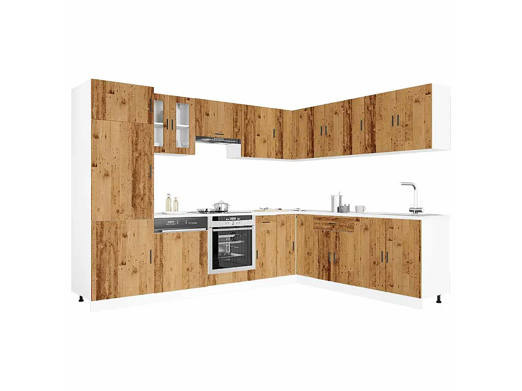 Ensemble d'armoires de cuisine 14 pcs Porto bois d'ingénierie