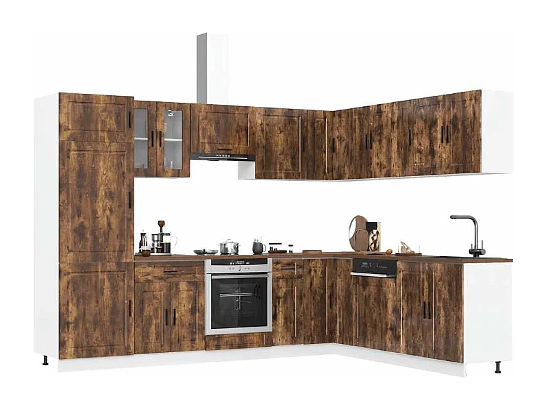 Set Mobili da Cucina 14 pz Porto Rovere Fumo in Truciolato