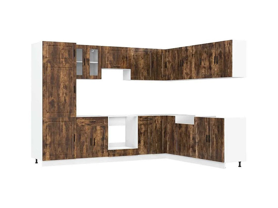 Ensemble d'armoires de cuisine 14 pcs Porto bois d'ingénierie