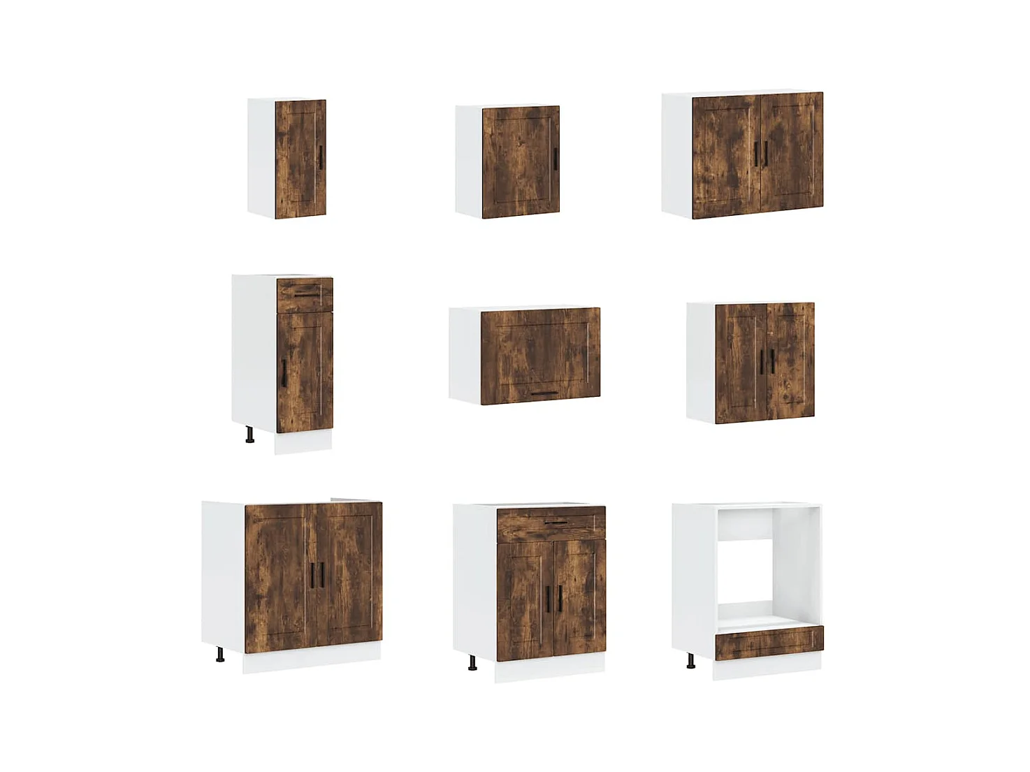 Ensemble d'armoires de cuisine 14 pcs Porto bois d'ingénierie