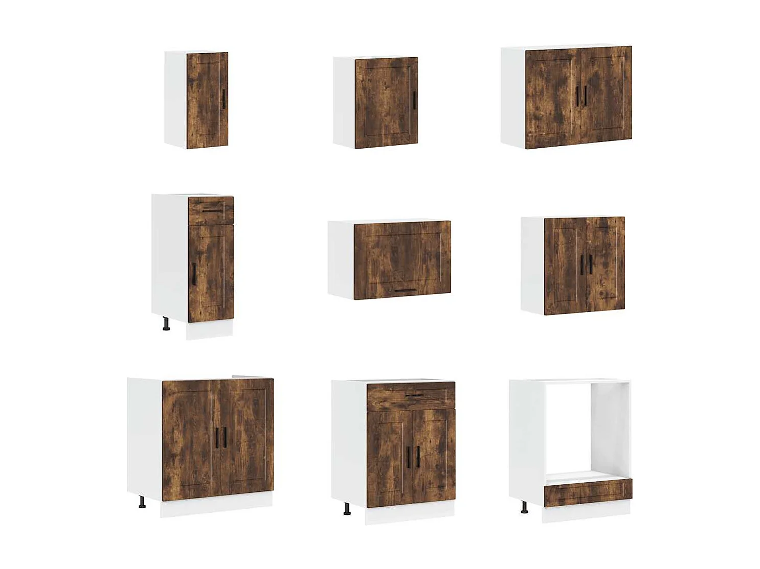 Ensemble d'armoires de cuisine 14 pcs Porto bois d'ingénierie