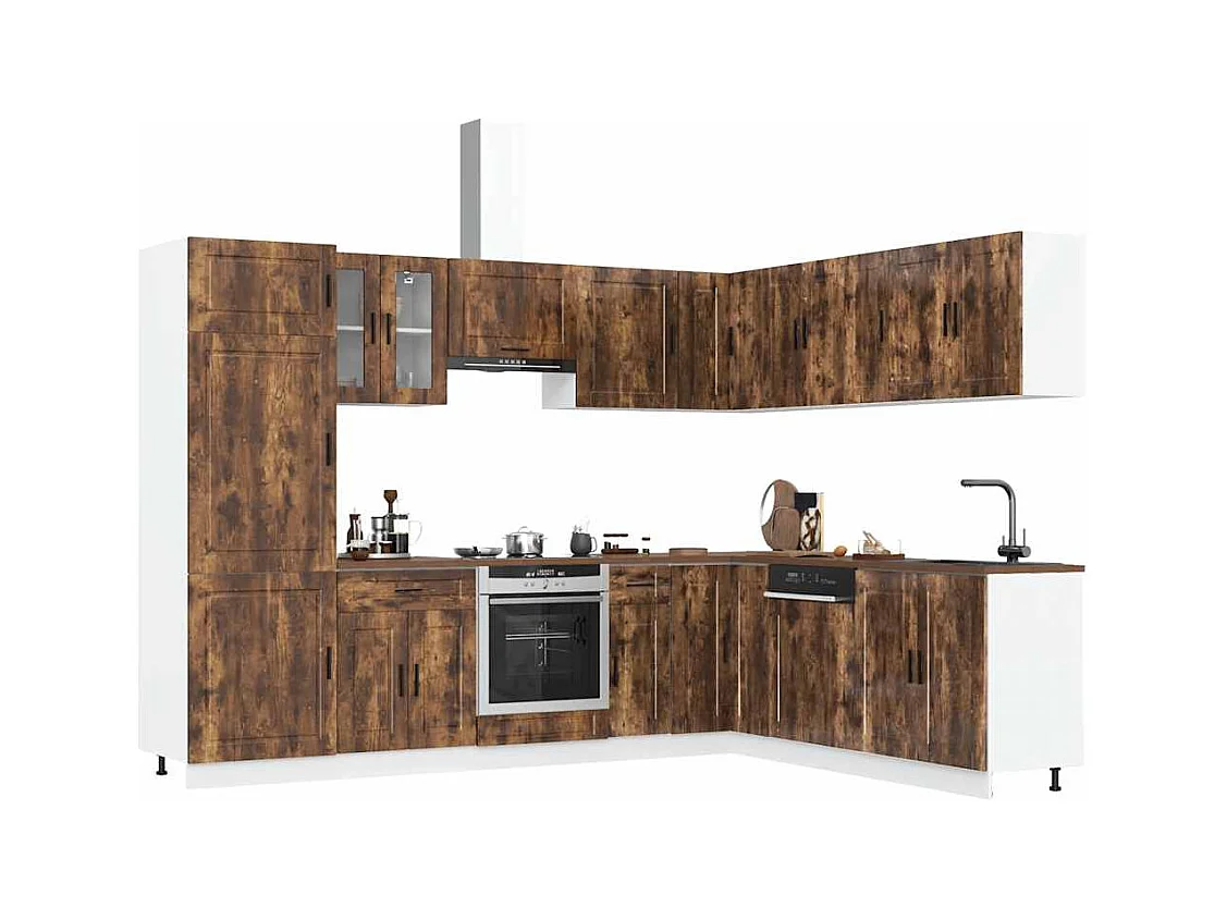 Ensemble d'armoires de cuisine 14 pcs Porto bois d'ingénierie