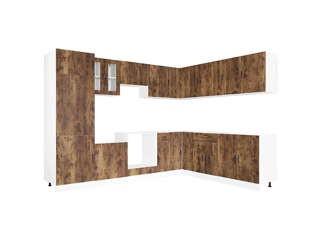 Set Mobili da Cucina 14 pz Porto Rovere Fumo in Truciolato