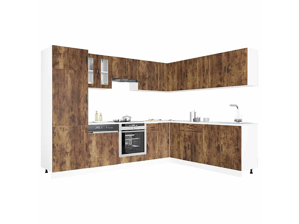 Set Mobili da Cucina 14 pz Porto Rovere Fumo in Truciolato