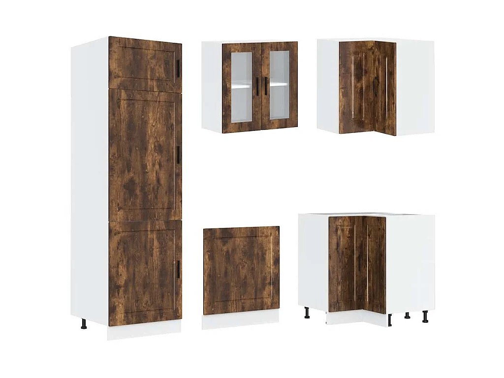Set Mobili da Cucina 14 pz Porto Rovere Fumo in Truciolato