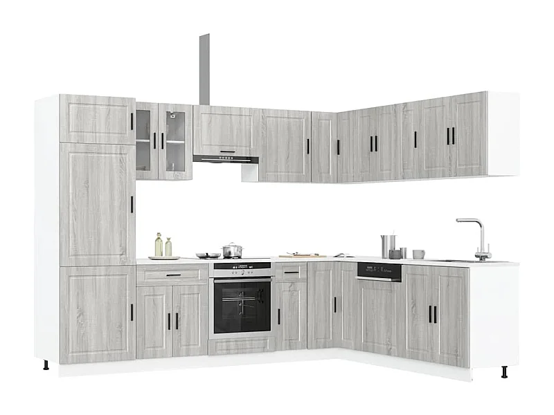 Ensemble d'armoires de cuisine 14 pcs Porto bois d'ingénierie