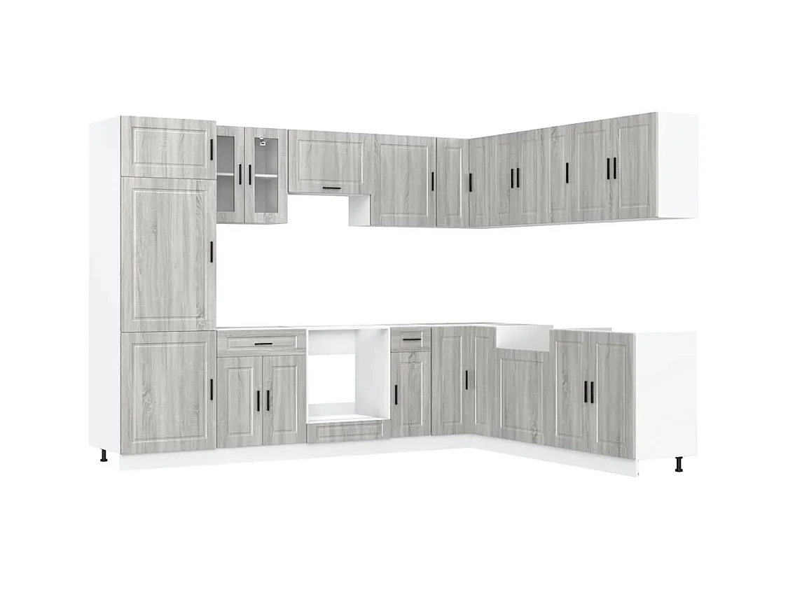 Ensemble d'armoires de cuisine 14 pcs Porto bois d'ingénierie