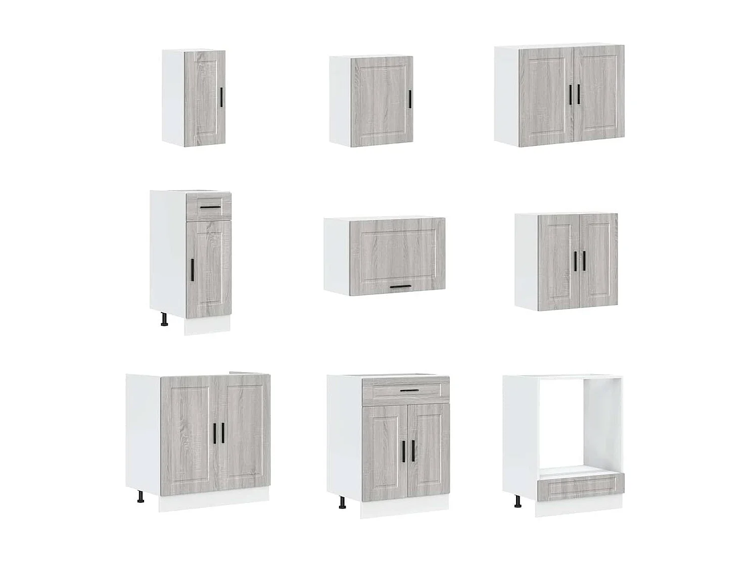 Ensemble d'armoires de cuisine 14 pcs Porto bois d'ingénierie