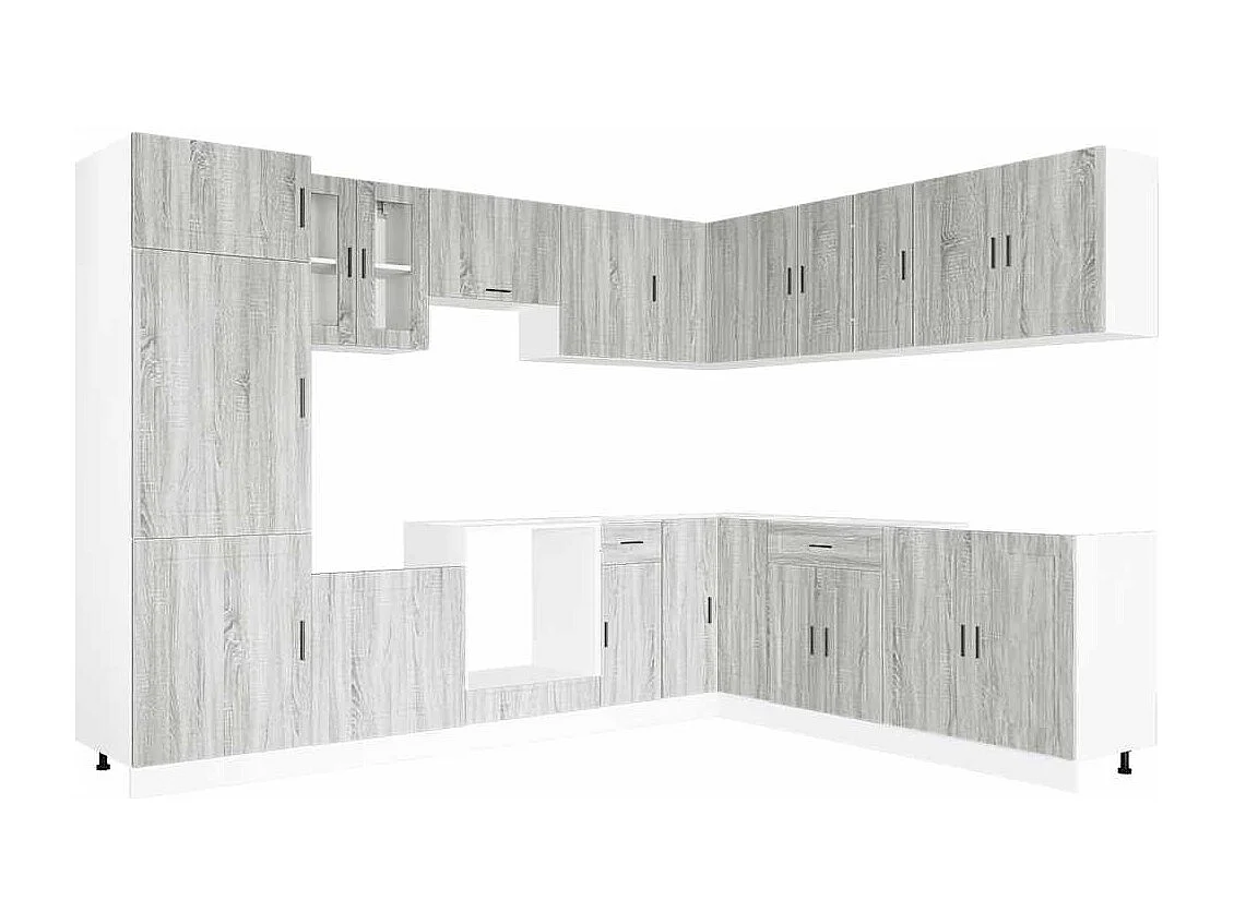 Ensemble d'armoires de cuisine 14 pcs Porto bois d'ingénierie