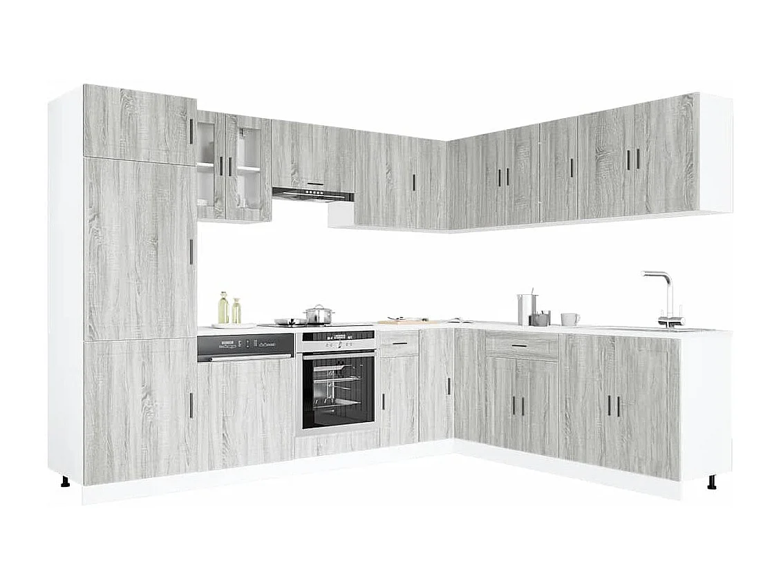 Ensemble d'armoires de cuisine 14 pcs Porto bois d'ingénierie