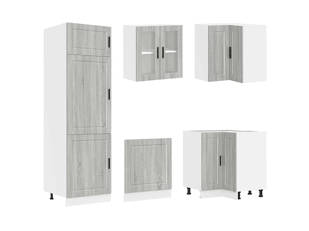 Set Mobili da Cucina 14 pz Porto Grigio Sonoma in Truciolato