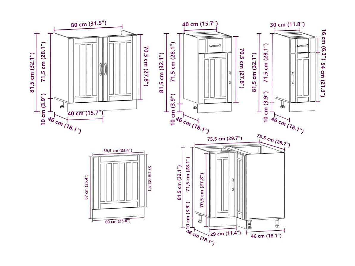 Ensemble d'armoires de cuisine 11 pcs Kalmar bois d'ingénierie