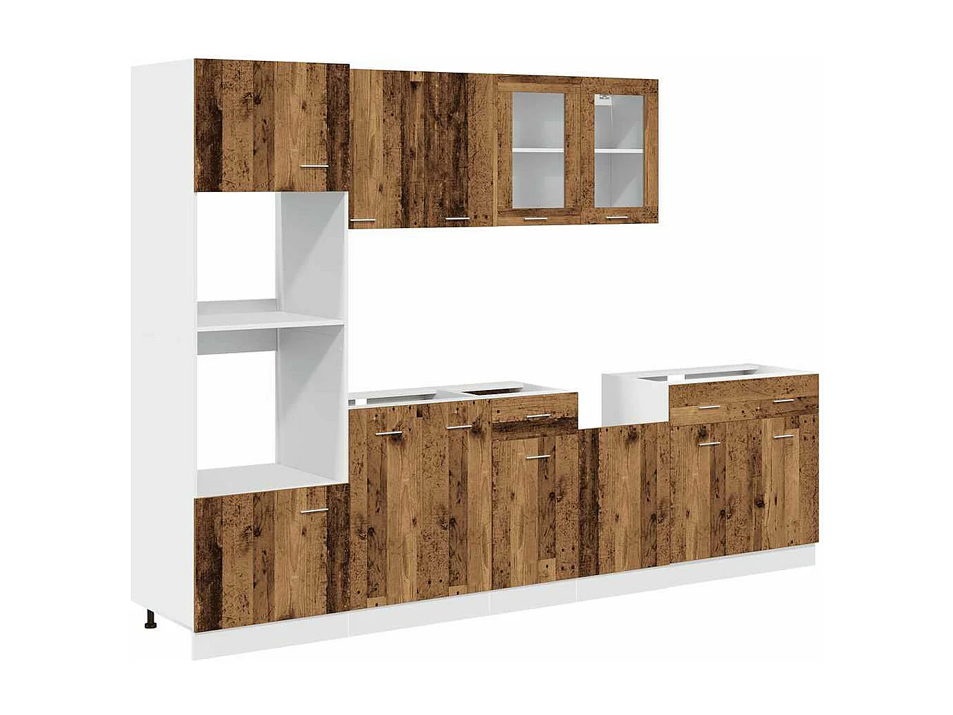 7-tlg. Küchenschrank-Set Lyon Altholz-Optik Holzwerkstoff