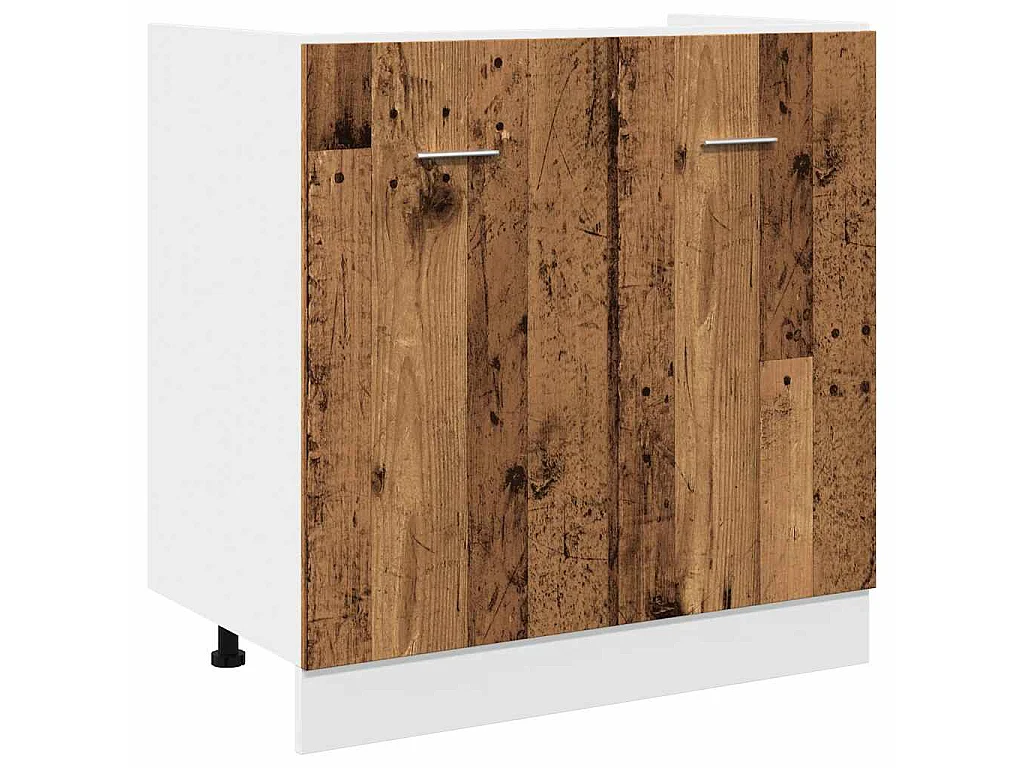 Ensemble de 7 meubles de cuisine "Lyon" en bois d'ingénierie vieilli