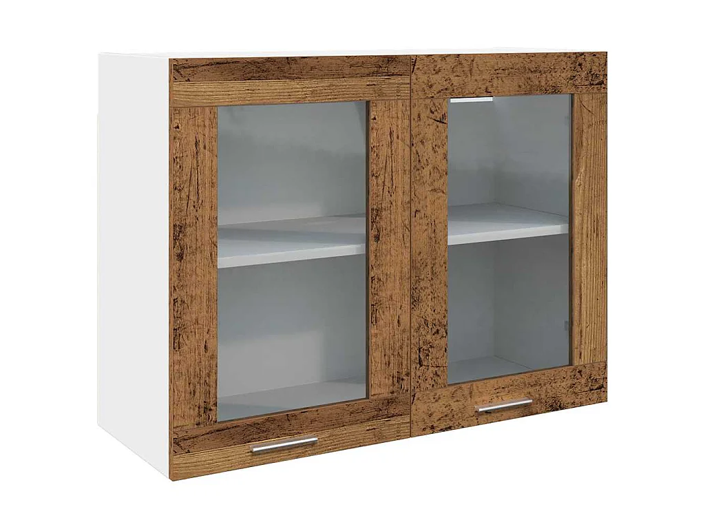 Ensemble de 7 meubles de cuisine "Lyon" en bois d'ingénierie vieilli