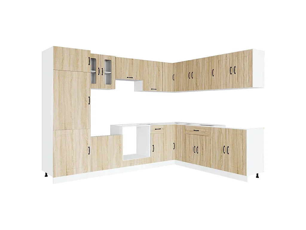 Ensemble d'armoires de cuisine 14 pcs Kalmar bois d'ingénierie