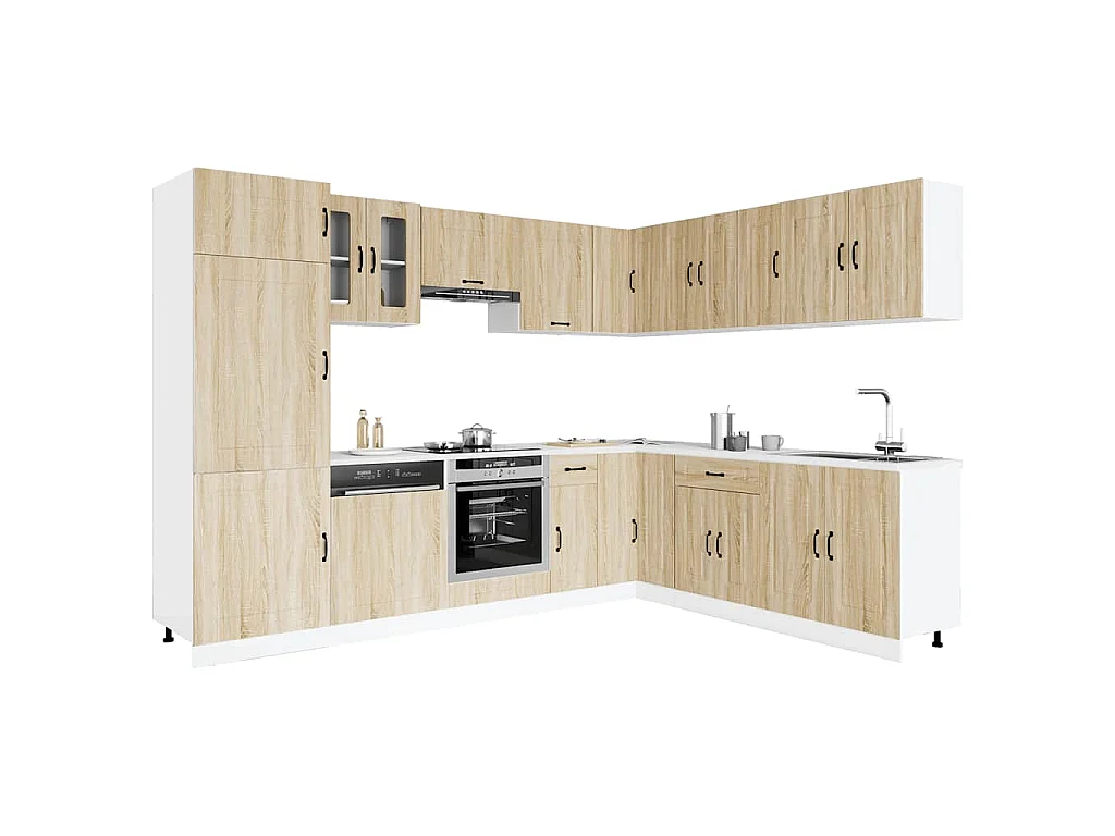 Ensemble d'armoires de cuisine 14 pcs Kalmar bois d'ingénierie