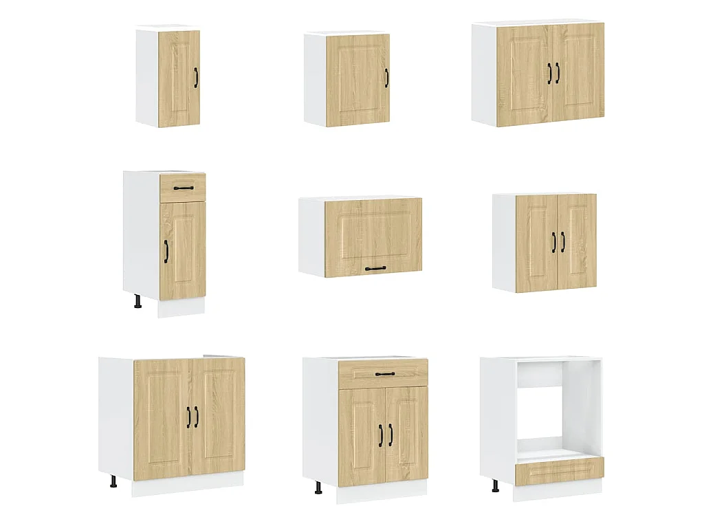 Ensemble d'armoires de cuisine 14 pcs Kalmar bois d'ingénierie
