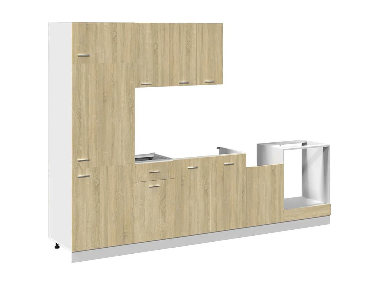 Ensemble de 7 meubles de cuisine "Lyon" en chêne Sonoma