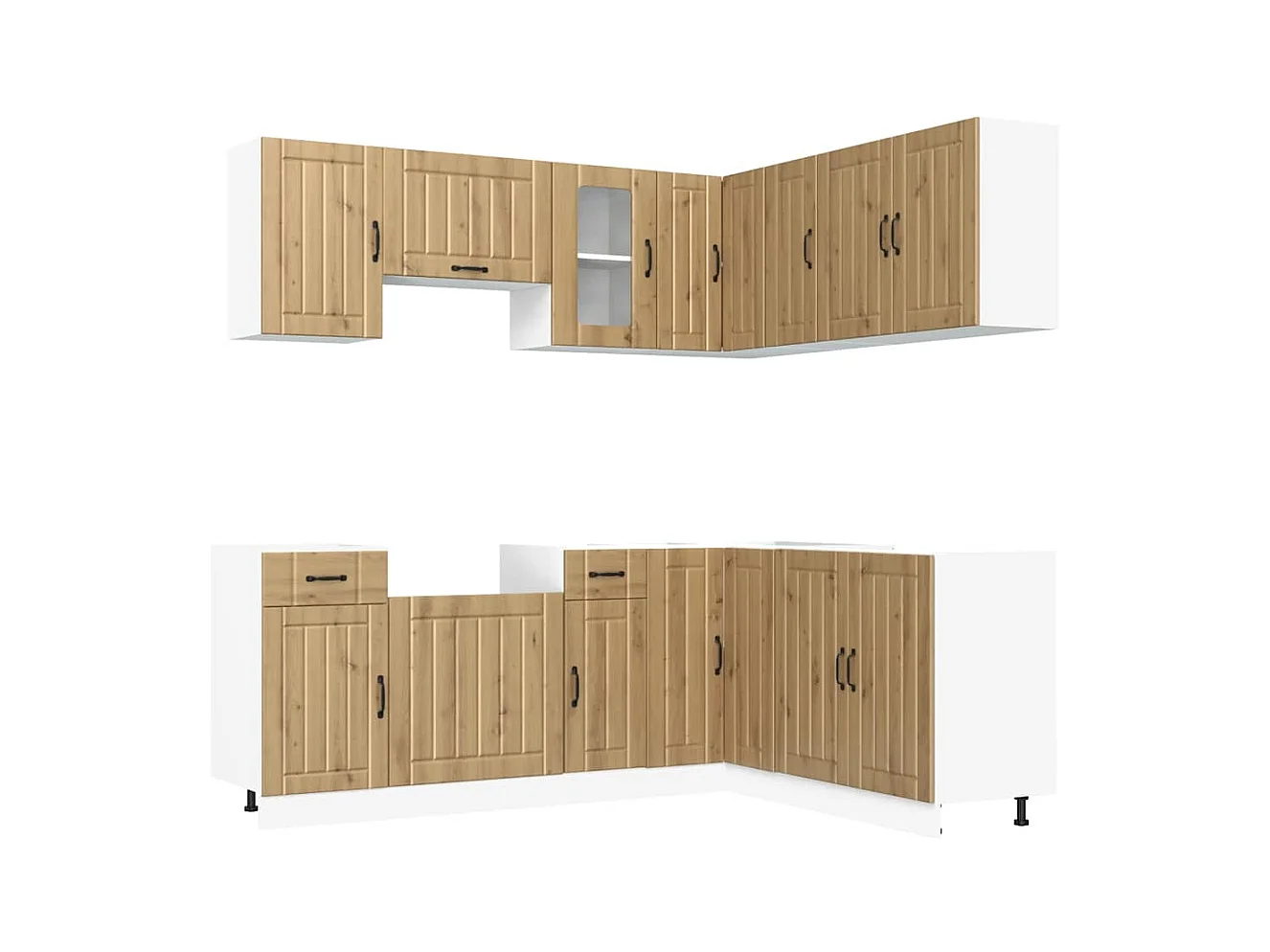 Set Mobili da Cucina 11 pz Kalmar Rovere Artigianale Truciolato