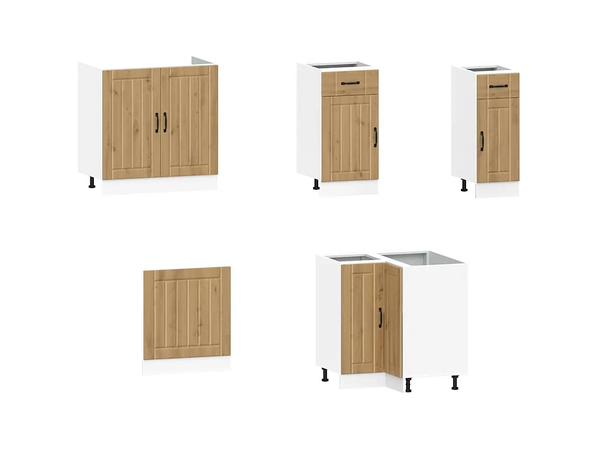 Set Mobili da Cucina 11 pz Kalmar Rovere Artigianale Truciolato