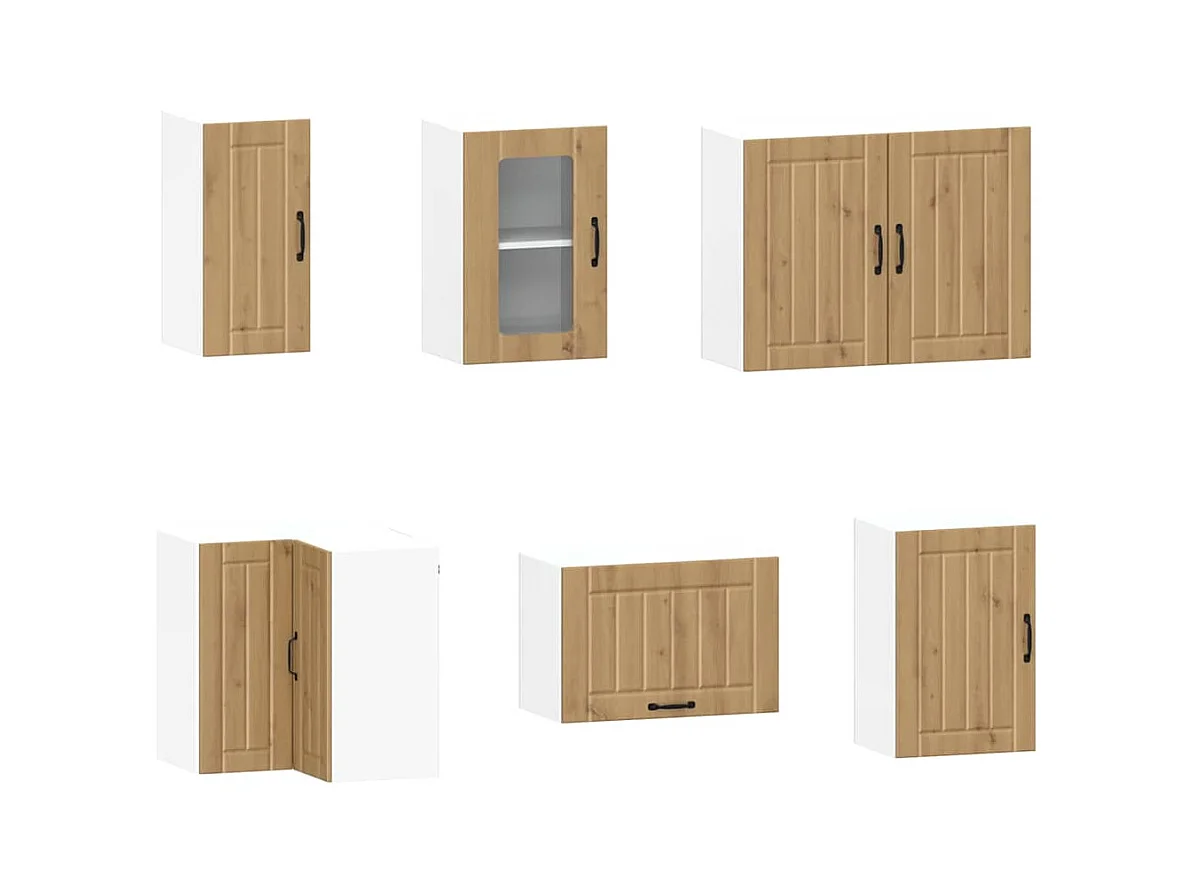 Set Mobili da Cucina 11 pz Kalmar Rovere Artigianale Truciolato