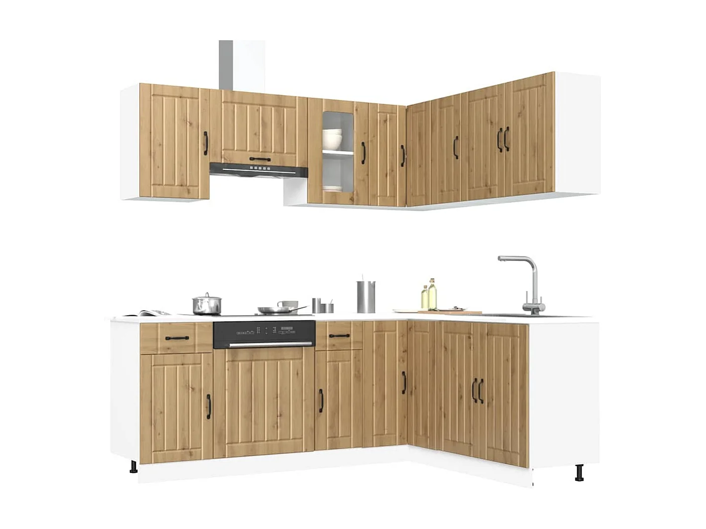 11 peças armário de cozinha conjunto Kalmar carvalho artesanal