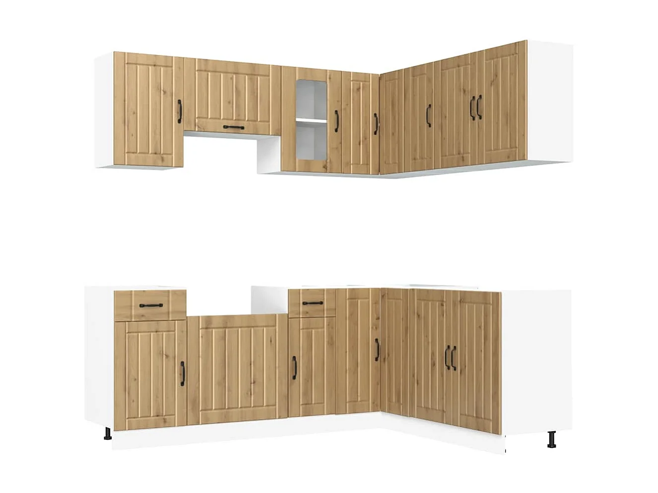 11 peças armário de cozinha conjunto Kalmar carvalho artesanal