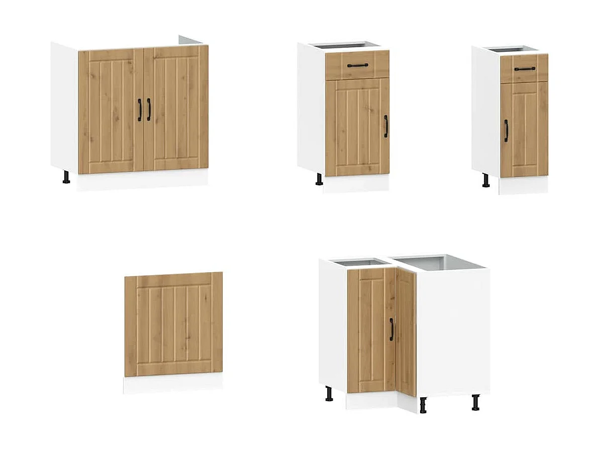 11 peças armário de cozinha conjunto Kalmar carvalho artesanal