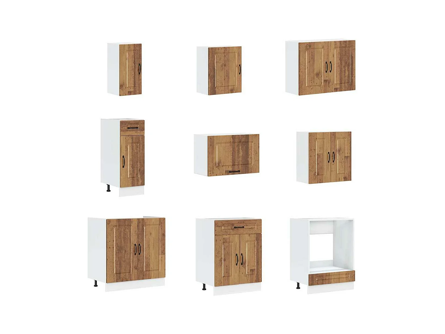 Ensemble d'armoires de cuisine 14 pcs Kalmar bois d'ingénierie