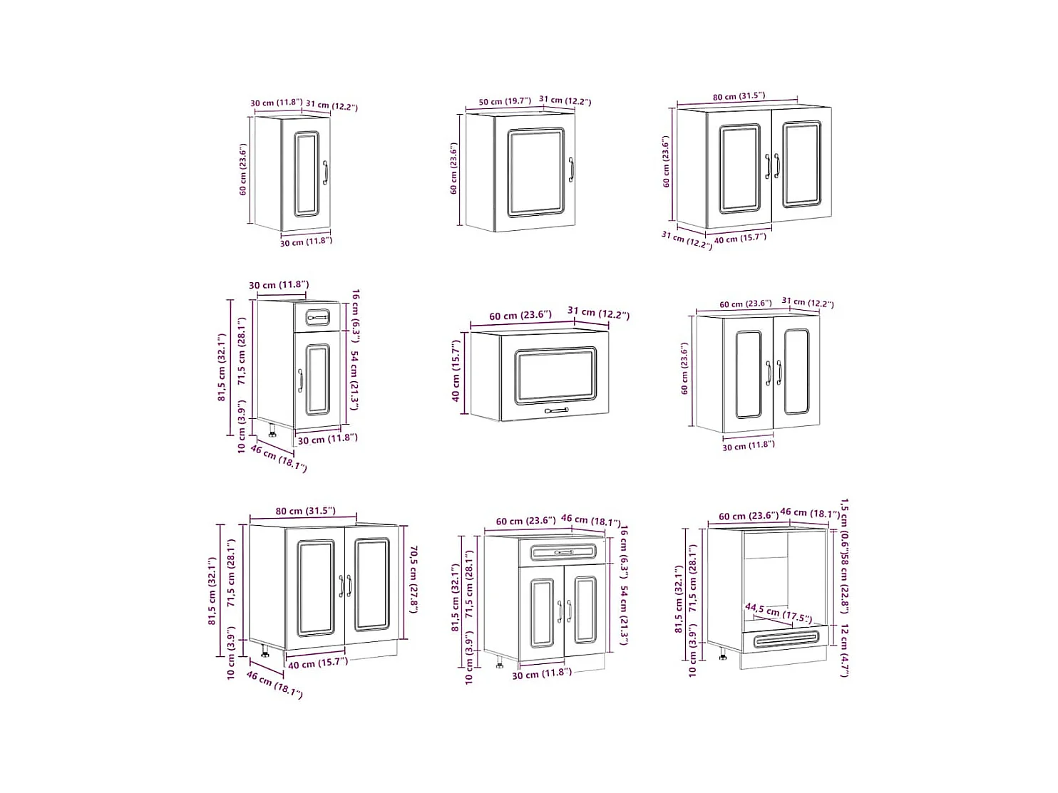 Ensemble d'armoires de cuisine 14 pcs Kalmar bois d'ingénierie