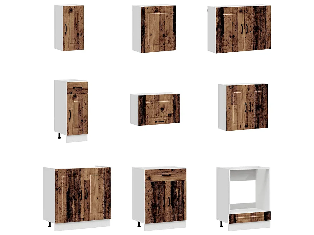 Ensemble d'armoires de cuisine 14 pcs Kalmar bois d'ingénierie