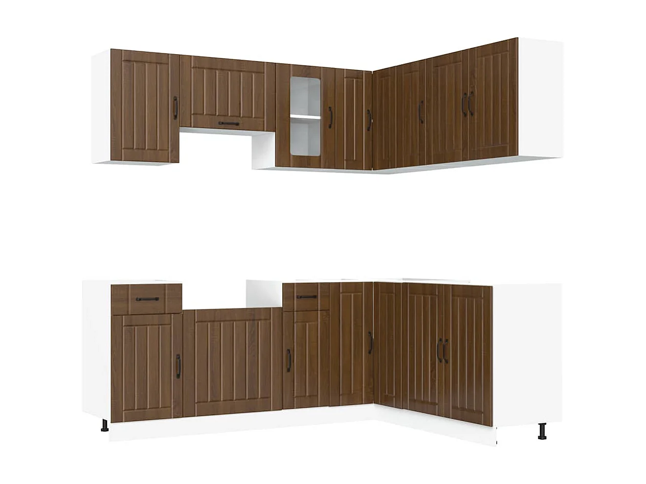 11-tlg. Küchenschrank-Set Kalmar Braun Eichen-Optik Holzwerkstoff