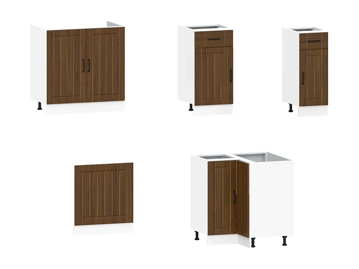 11-tlg. Küchenschrank-Set Kalmar Braun Eichen-Optik Holzwerkstoff