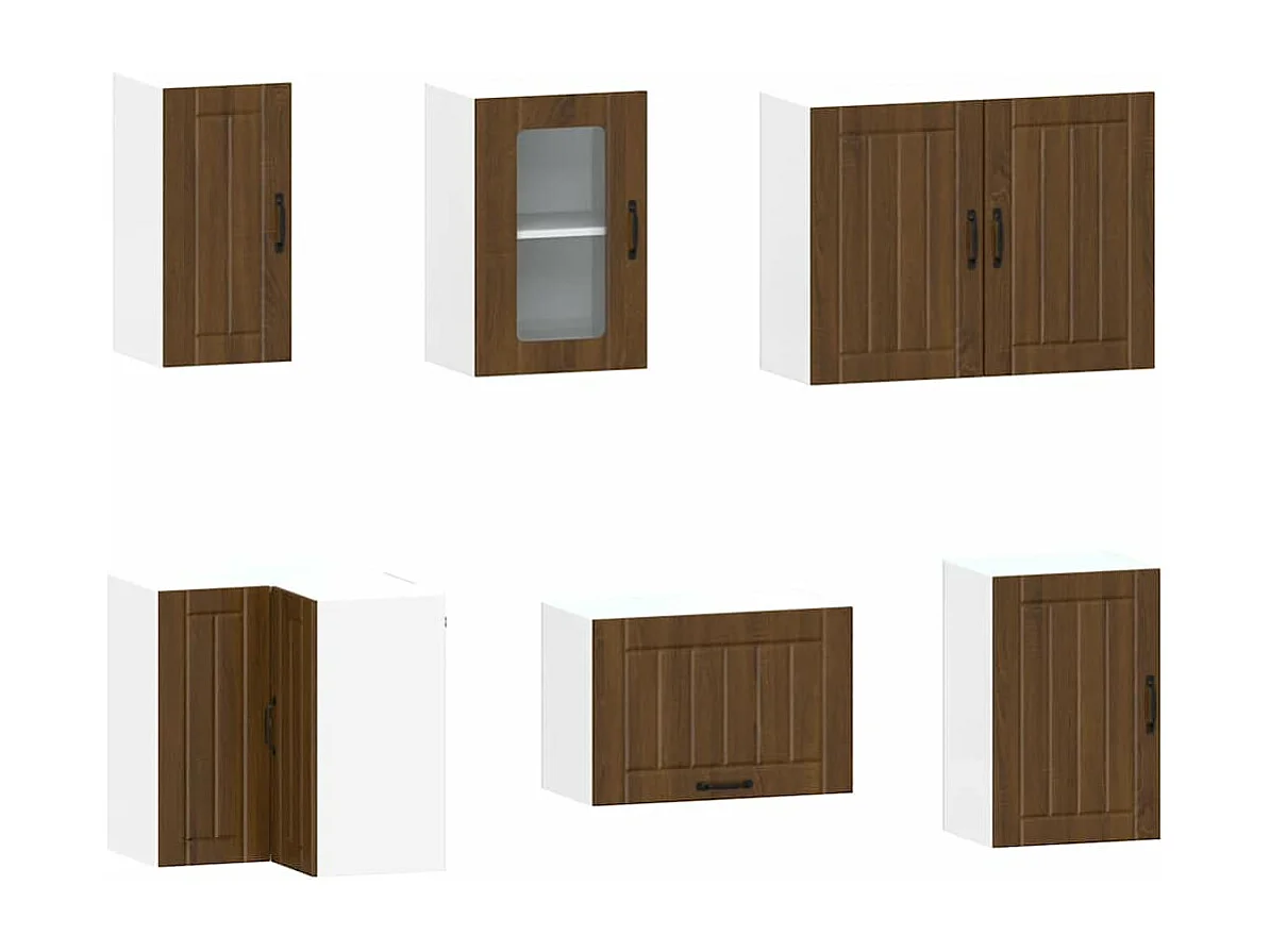 11-tlg. Küchenschrank-Set Kalmar Braun Eichen-Optik Holzwerkstoff