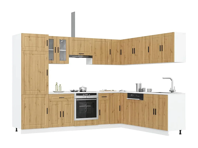 Ensemble d'armoires de cuisine 14 pcs Porto bois d'ingénierie