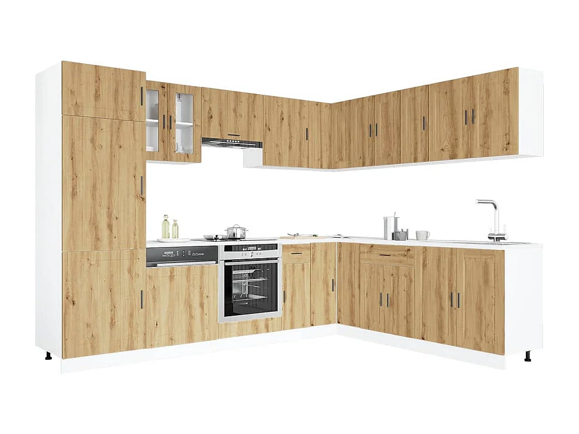 Ensemble d'armoires de cuisine 14 pcs Porto bois d'ingénierie