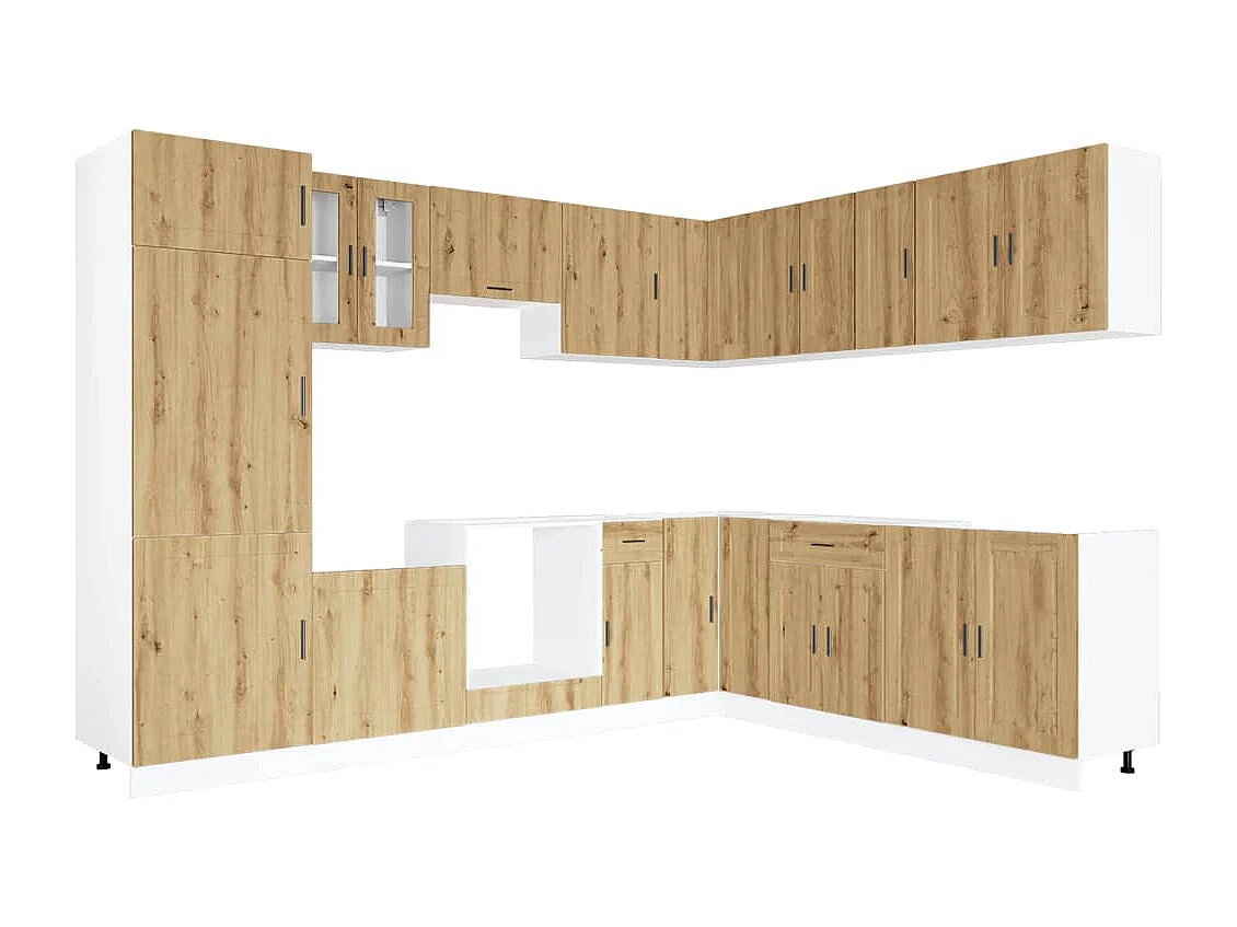 Ensemble d'armoires de cuisine 14 pcs Porto bois d'ingénierie