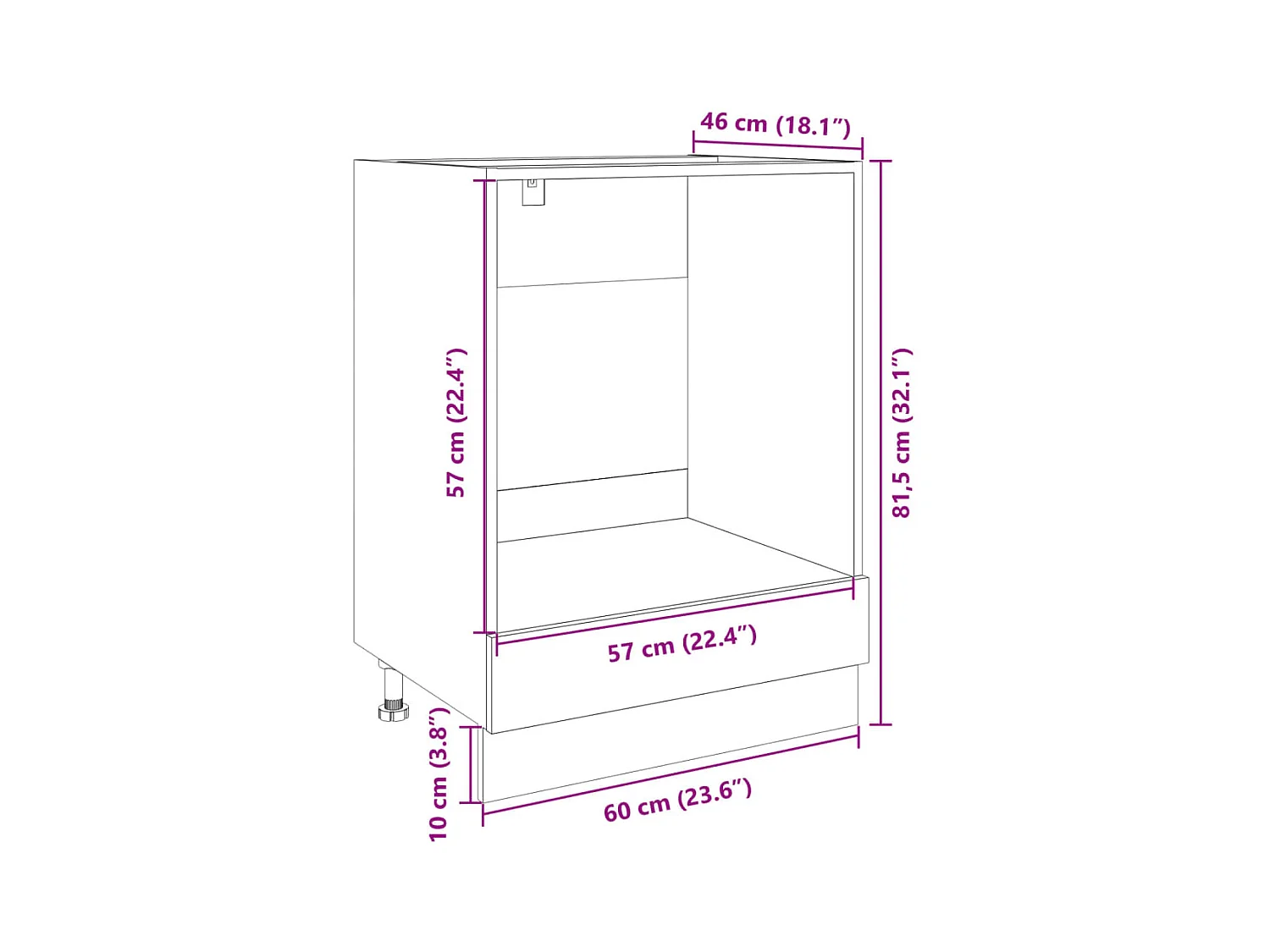Herdumbauschrank Sonoma-Eiche 60x46x81,5 cm Holzwerkstoff
