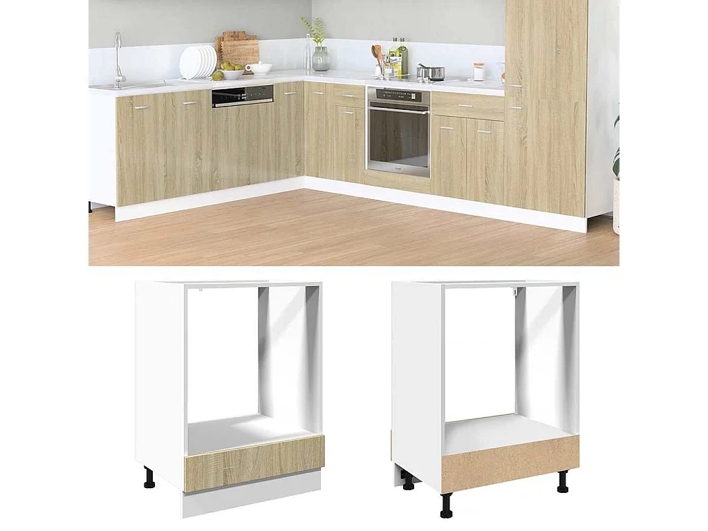 Mobile per Forno Rovere Sonoma 60x46x81,5 cm Legno Multistrato