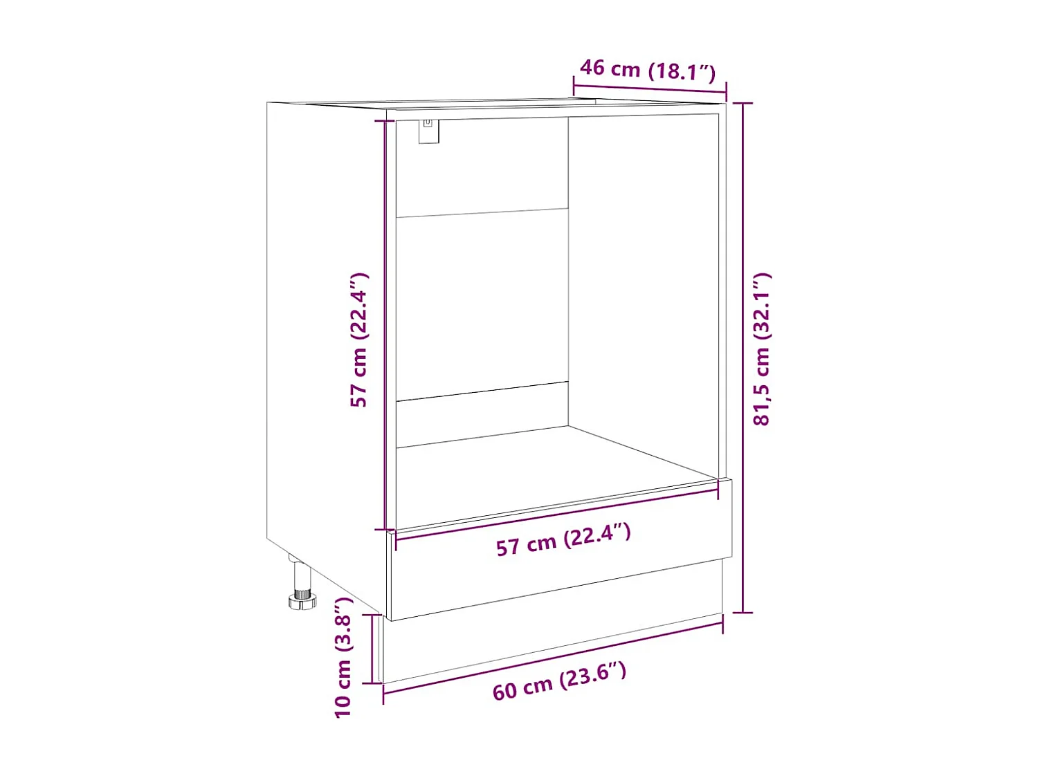 Mobile per Forno Rovere Sonoma 60x46x81,5 cm Legno Multistrato