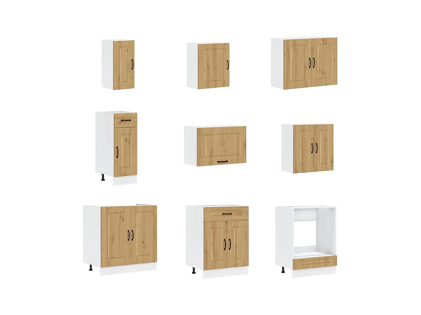 Set Mobili da Cucina 14 pz Kalmar Rovere Artigianale Truciolato