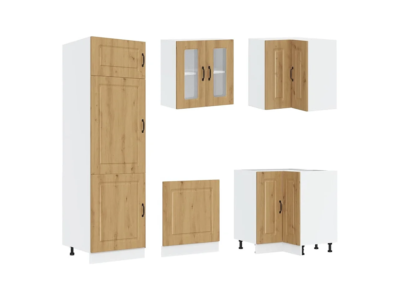 Set Mobili da Cucina 14 pz Kalmar Rovere Artigianale Truciolato