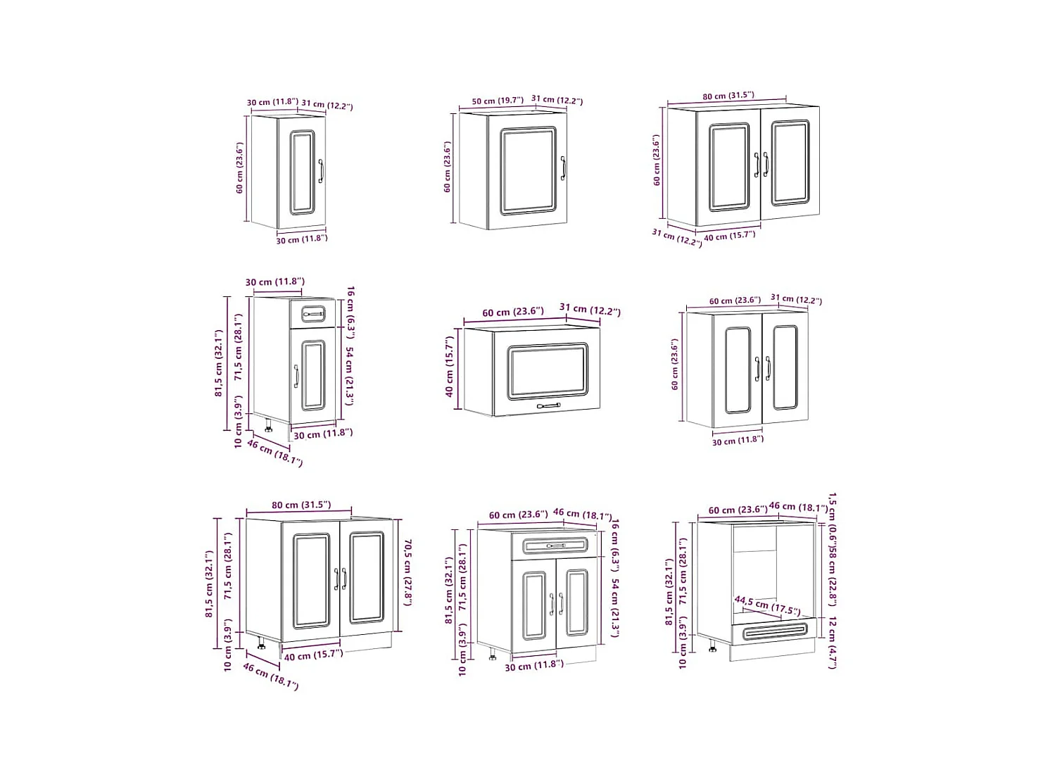 Set Mobili da Cucina 14 pz Kalmar Rovere Artigianale Truciolato