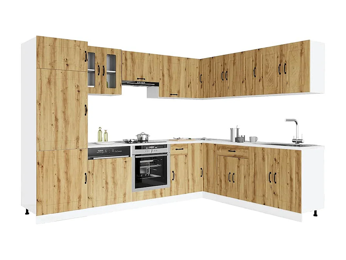 14 peças armário de cozinha conjunto Kalmar carvalho artesanal