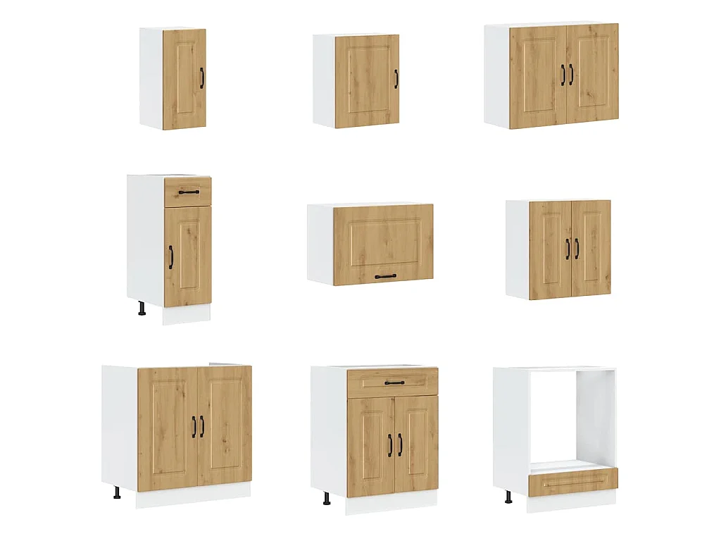 Ensemble d'armoires de cuisine 14 pcs Kalmar bois d'ingénierie